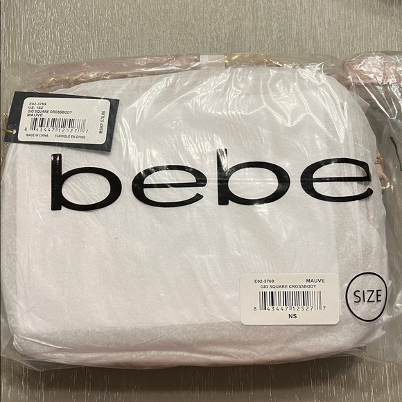 BEBE Gio Square Crossbody Bag In Mauve - NWT - Picture 2 of 3